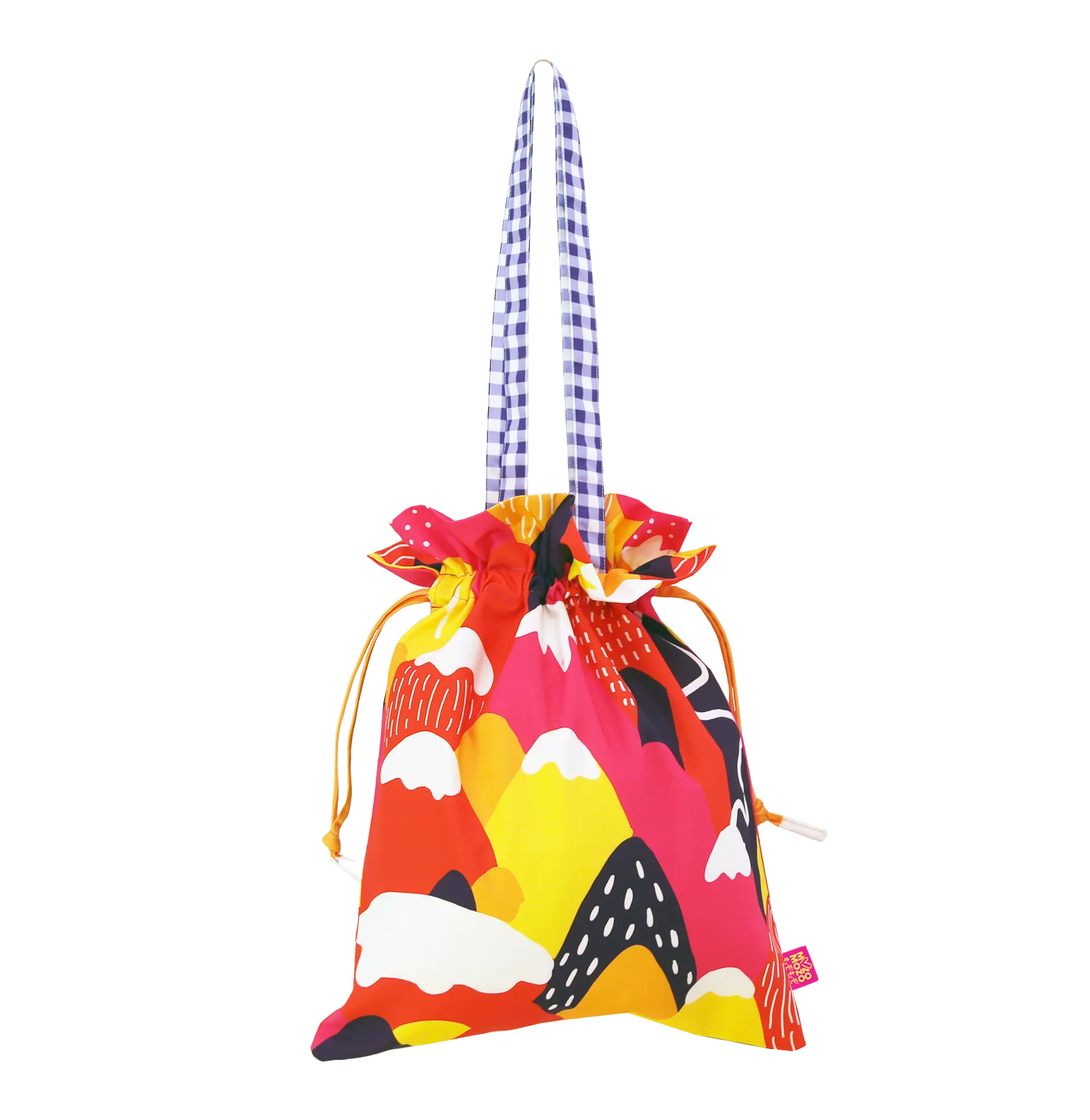 Drawstring tote bag - Pinkdust mountains