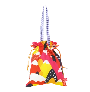Drawstring tote bag - Pinkdust mountains