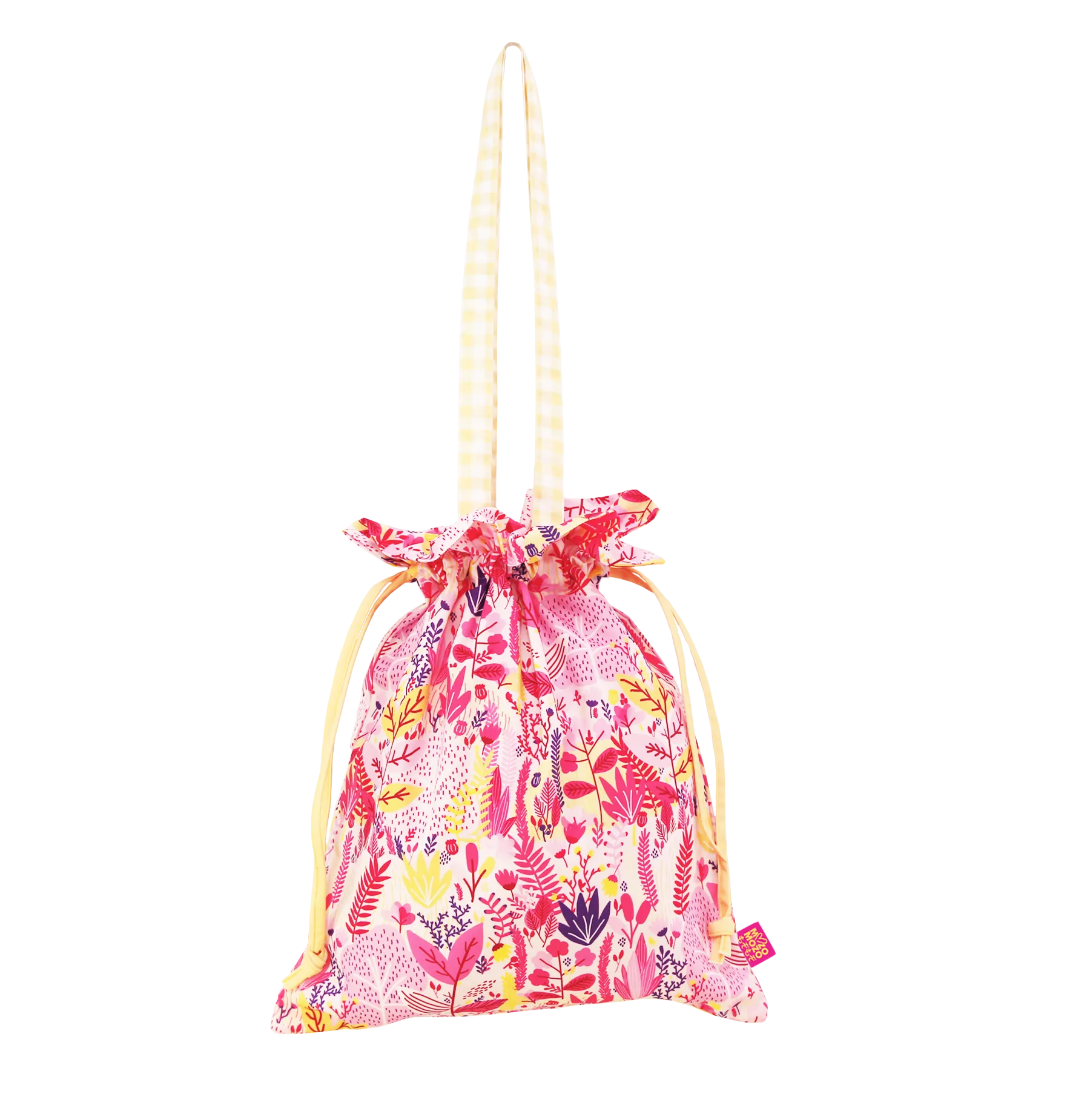 Drawstring tote bag - Posy and buds