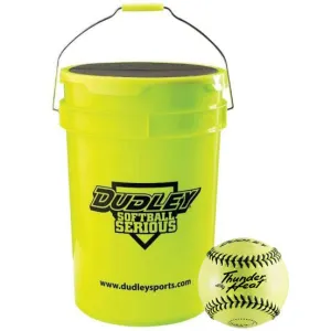 Dudley NSA Thunder Heat 11" 47/375 Leather Fastpitch Softballs with Bucket: 48069
