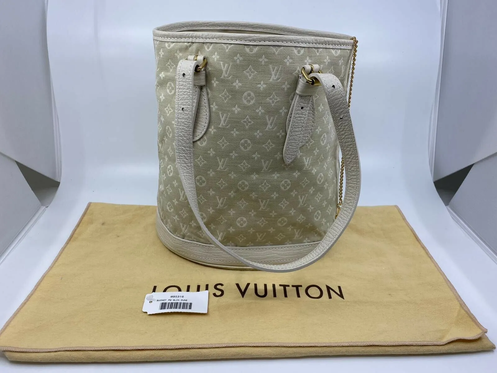 Dune Monogram Mini Lin Bucket PM Bag