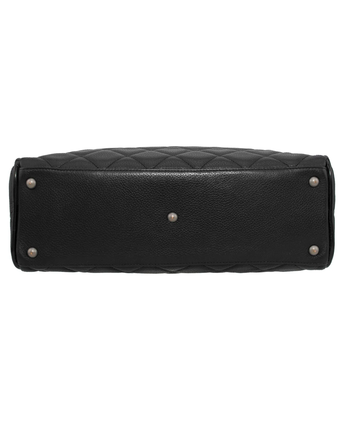 Early 2000s Black Quilted Caviar Mini Bowler Bag