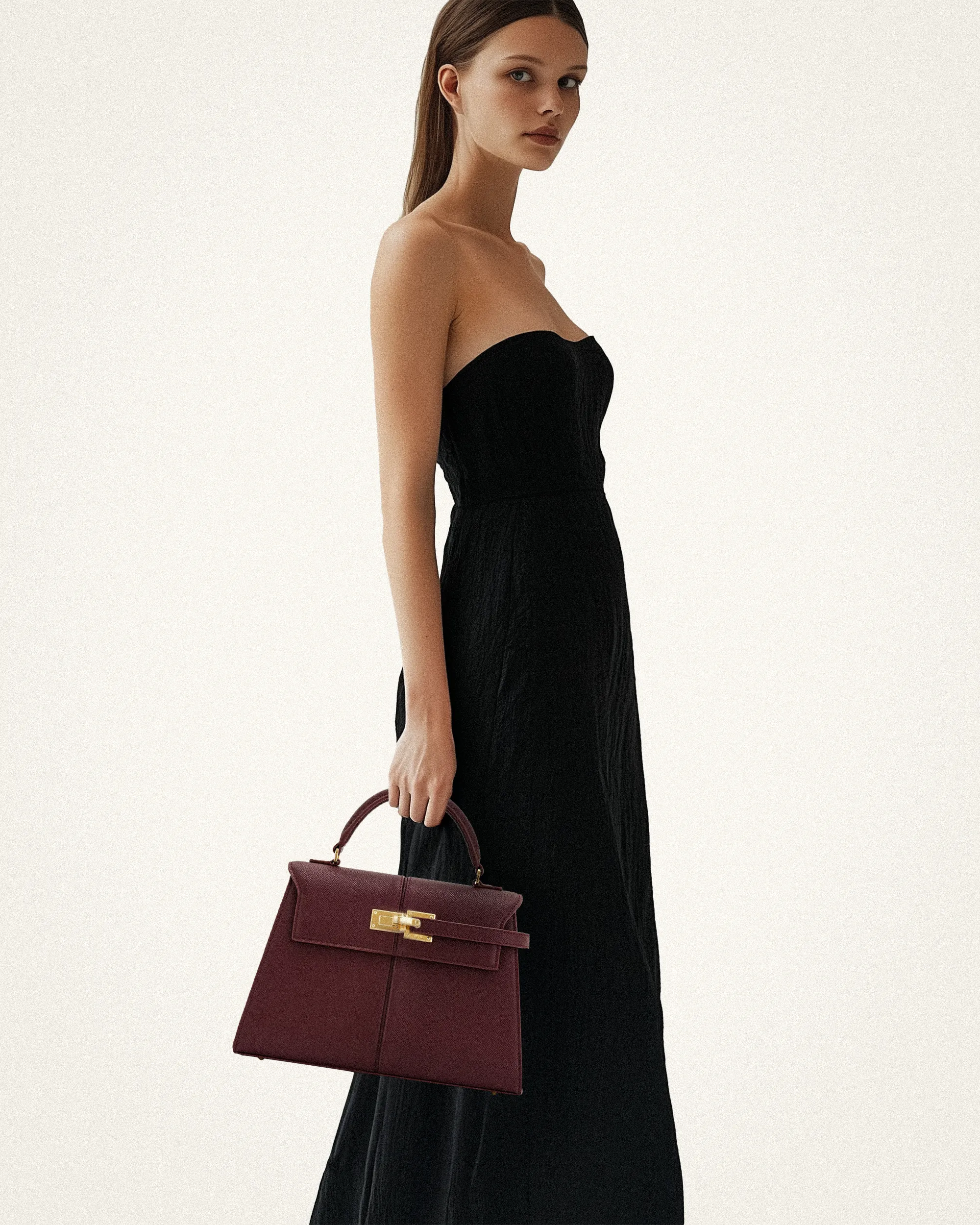 Elise Large Top Handle Bag - Claret
