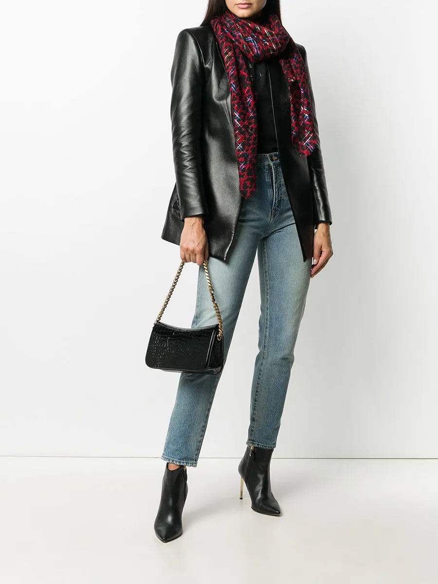Elise Shoulder Bag in Alligator-embossed Patent Leather