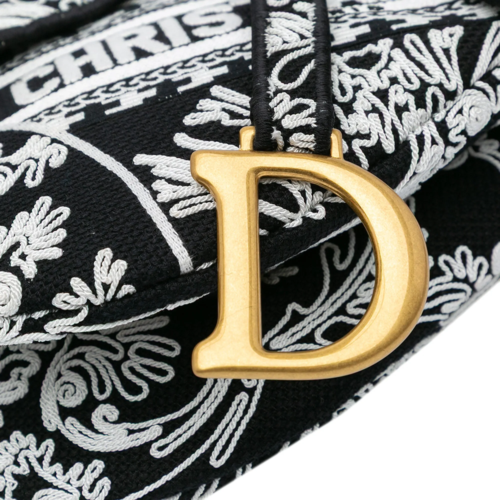 Embroidered Canvas Ornamental Cornely Saddle Bag