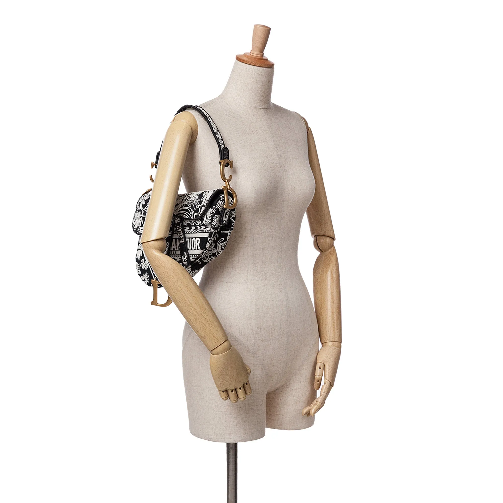 Embroidered Canvas Ornamental Cornely Saddle Bag