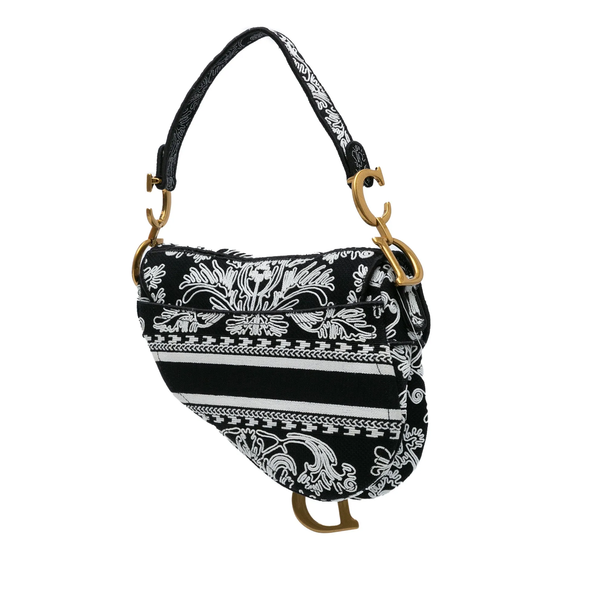 Embroidered Canvas Ornamental Cornely Saddle Bag