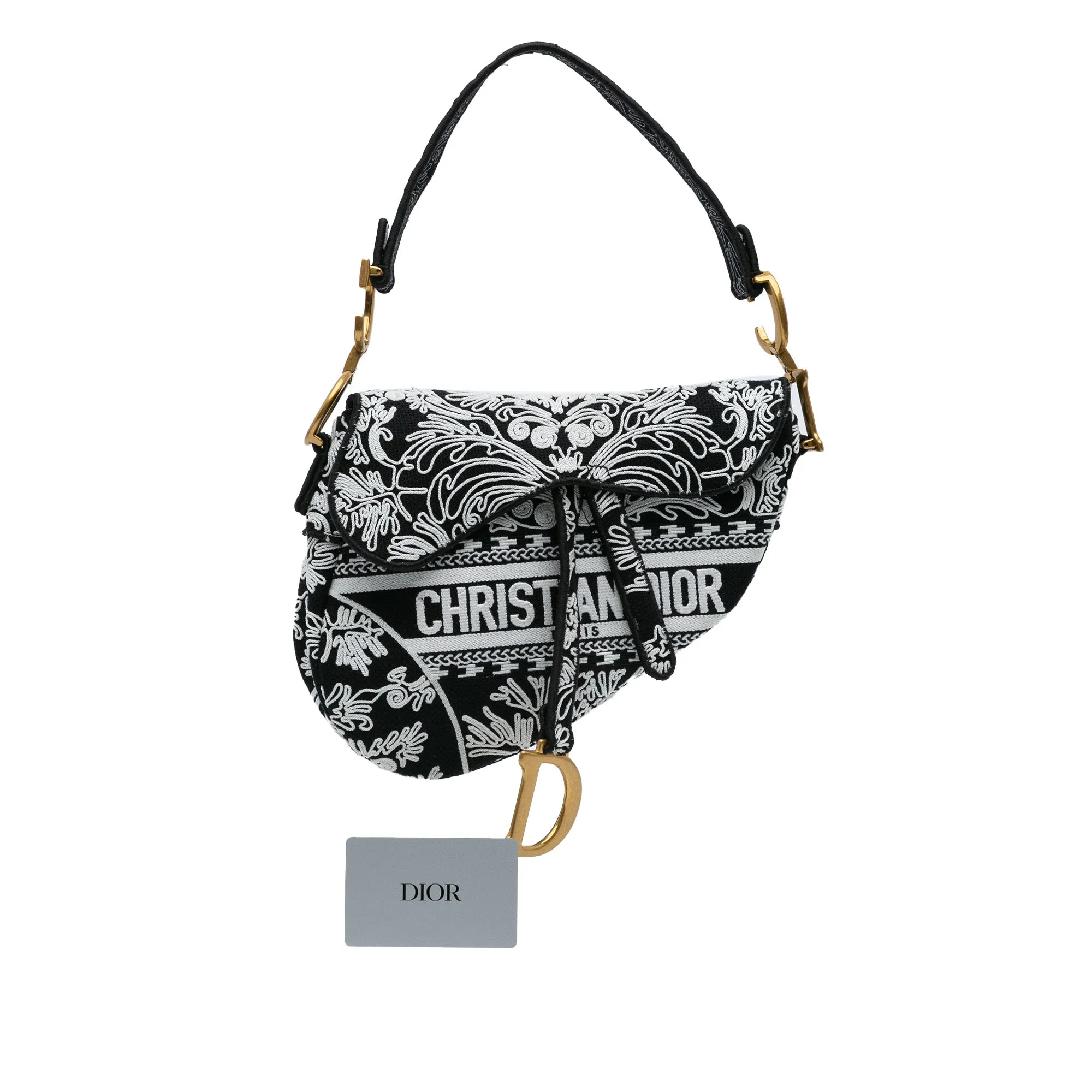 Embroidered Canvas Ornamental Cornely Saddle Bag