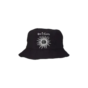 Embroidered Sun Logo Black Bucket Hat
