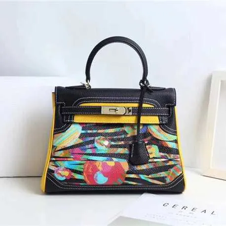 Escher Painted Padlock Satchel