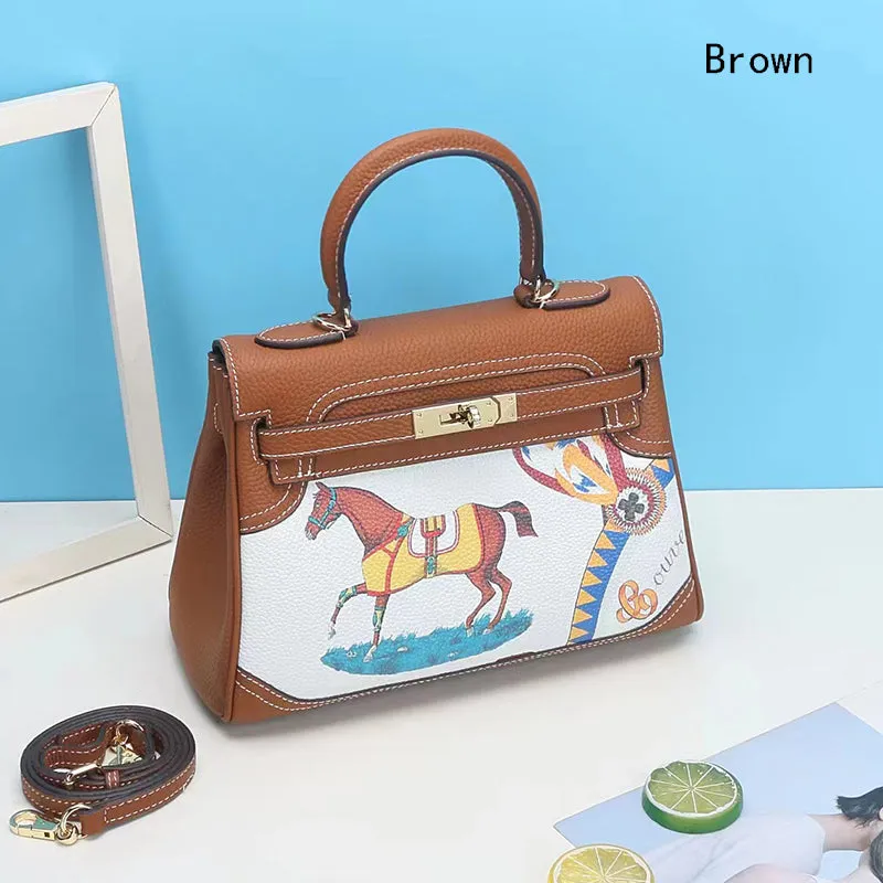 Escher Painted Padlock Satchel