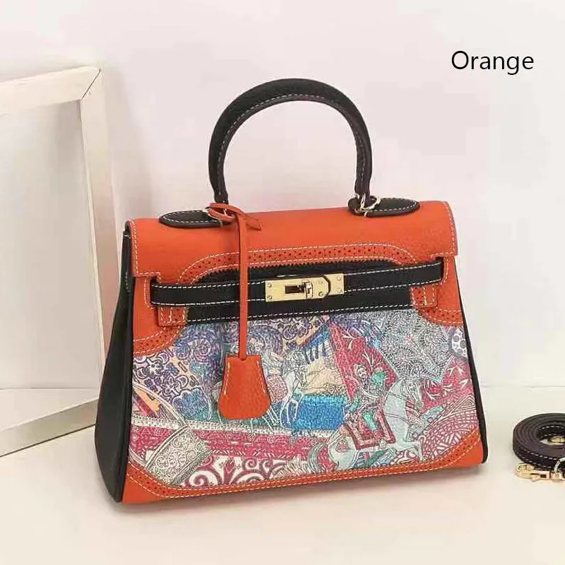 Escher Painted Padlock Satchel
