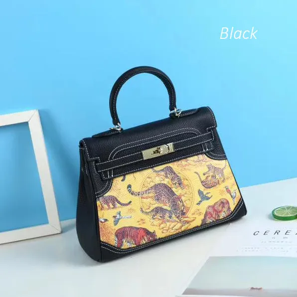 Escher Painted Padlock Satchel