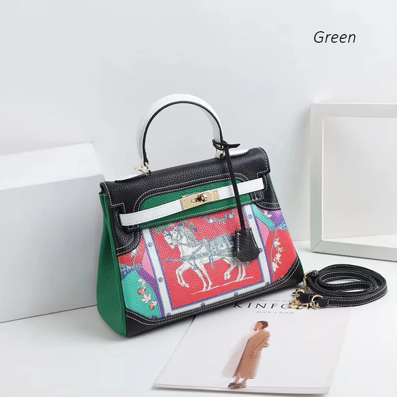 Escher Painted Padlock Satchel
