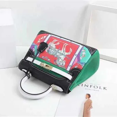 Escher Painted Padlock Satchel