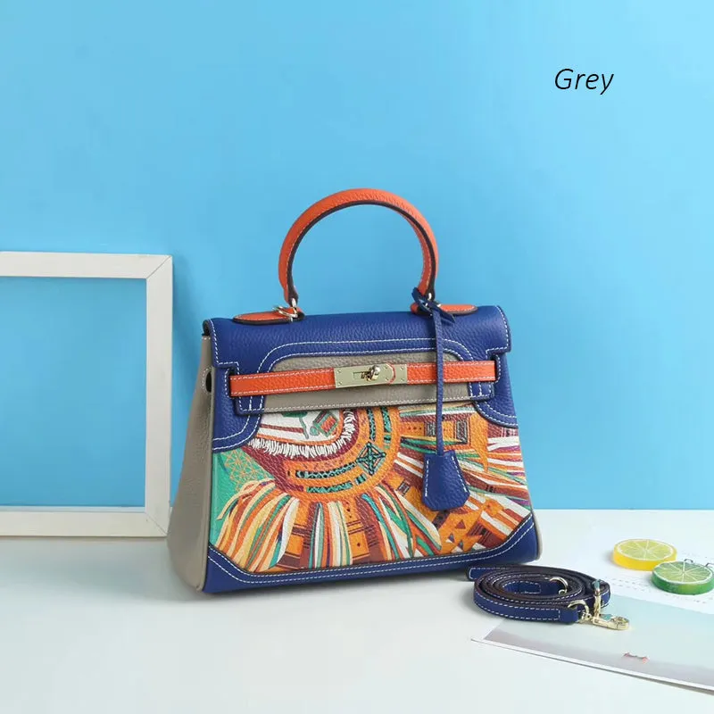 Escher Painted Padlock Satchel
