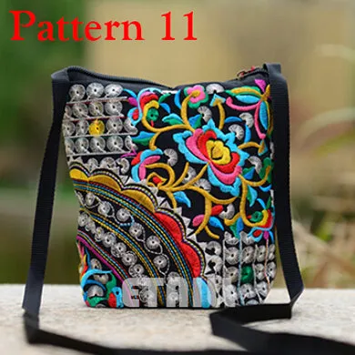 Ethnic Hmong Boho Indian Embroidered Small Shoulder Bag Handmade Fabric Embroidery Logo Luxury Brand Crossbody Bags for Women