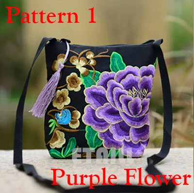 Ethnic Hmong Boho Indian Embroidered Small Shoulder Bag Handmade Fabric Embroidery Logo Luxury Brand Crossbody Bags for Women