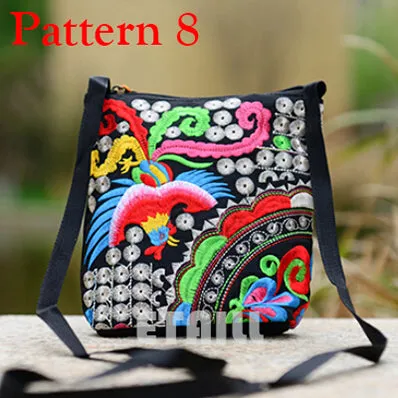 Ethnic Hmong Boho Indian Embroidered Small Shoulder Bag Handmade Fabric Embroidery Logo Luxury Brand Crossbody Bags for Women