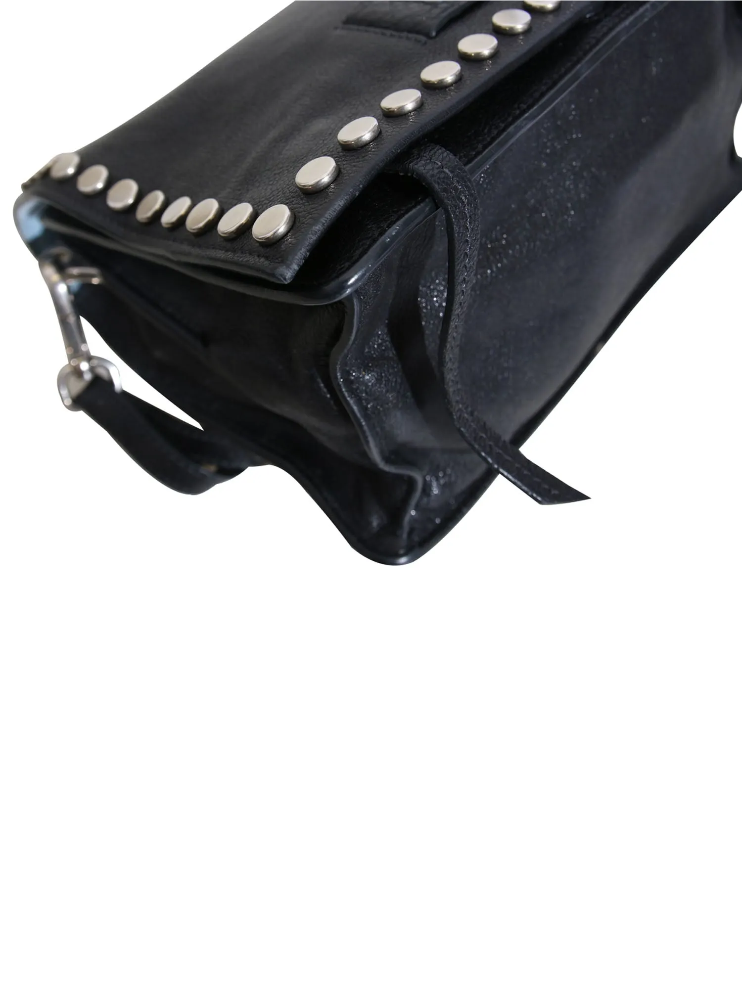 Etiquette Studded Textured-Leather Shoulder Bag