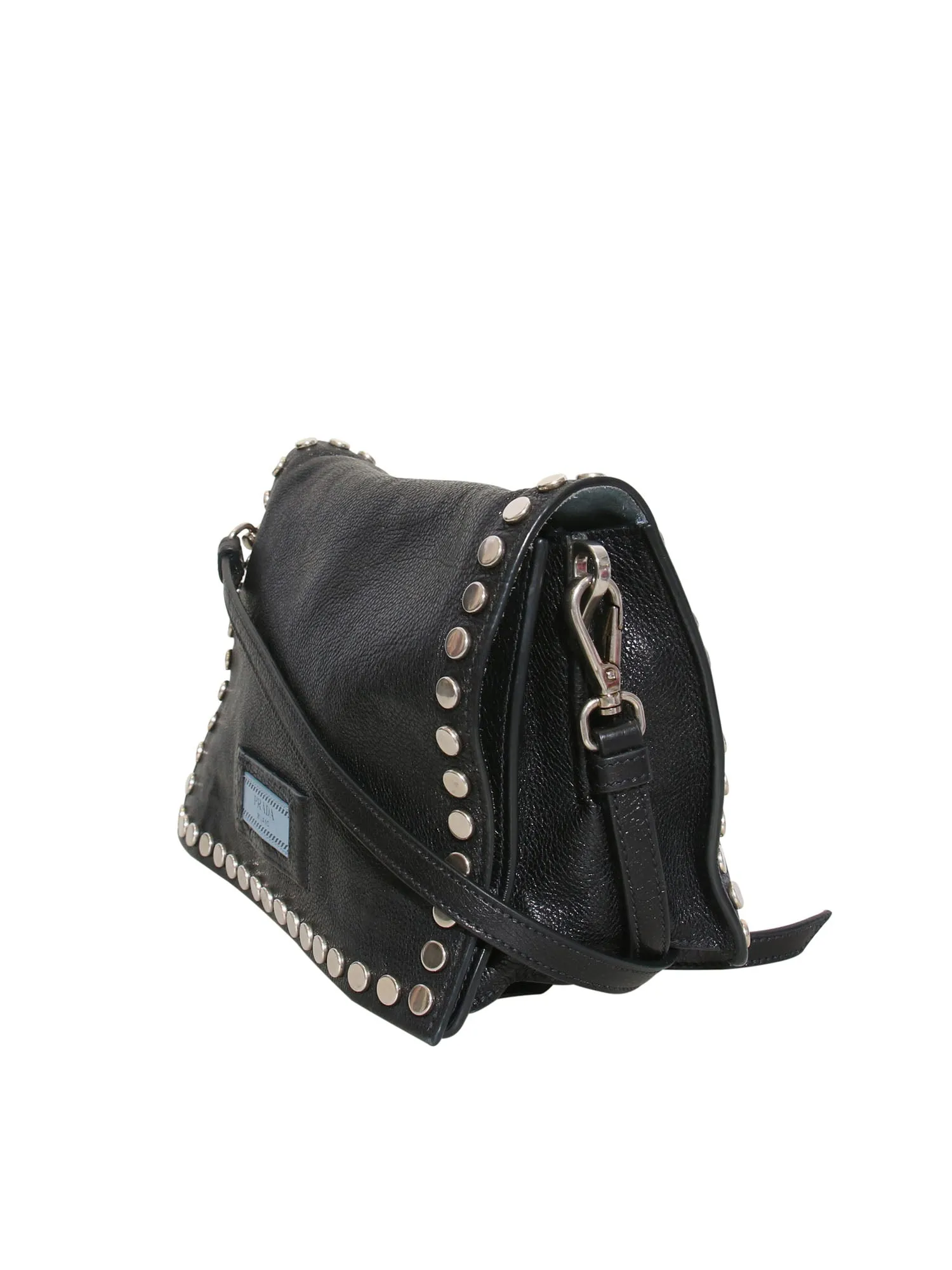 Etiquette Studded Textured-Leather Shoulder Bag