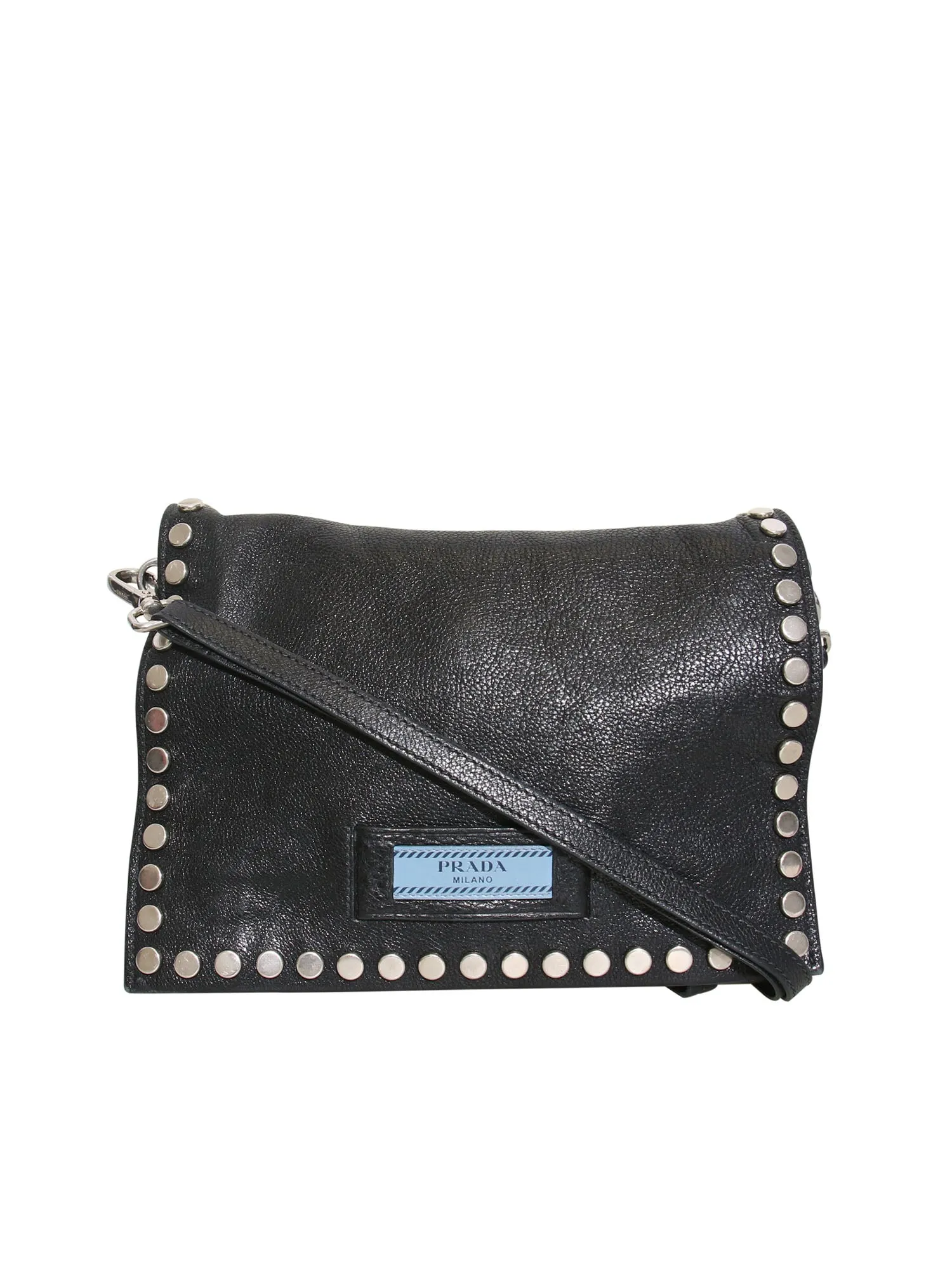 Etiquette Studded Textured-Leather Shoulder Bag
