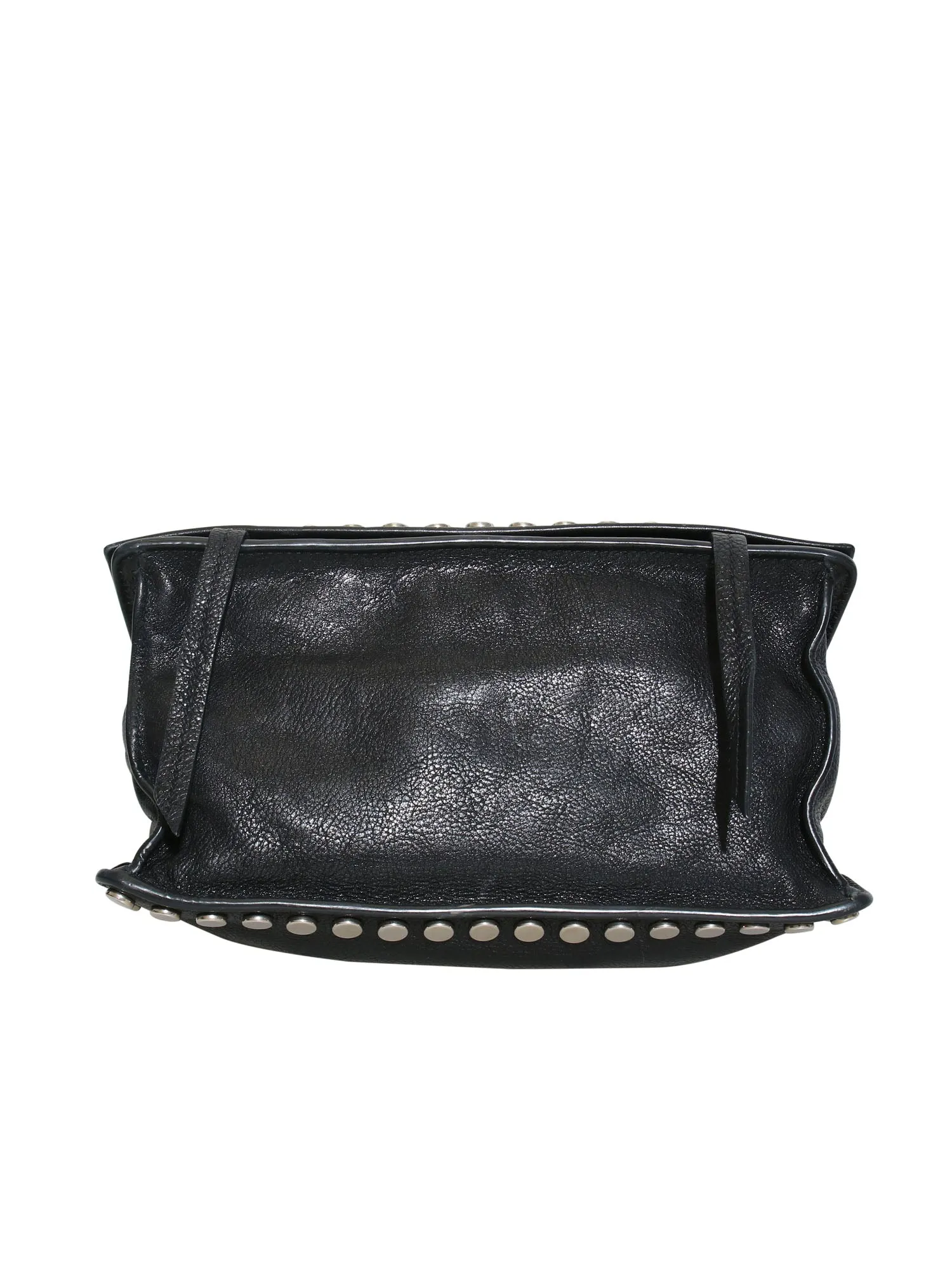 Etiquette Studded Textured-Leather Shoulder Bag