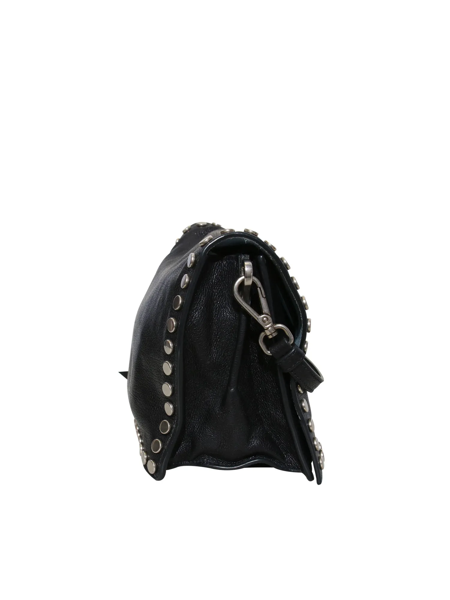 Etiquette Studded Textured-Leather Shoulder Bag