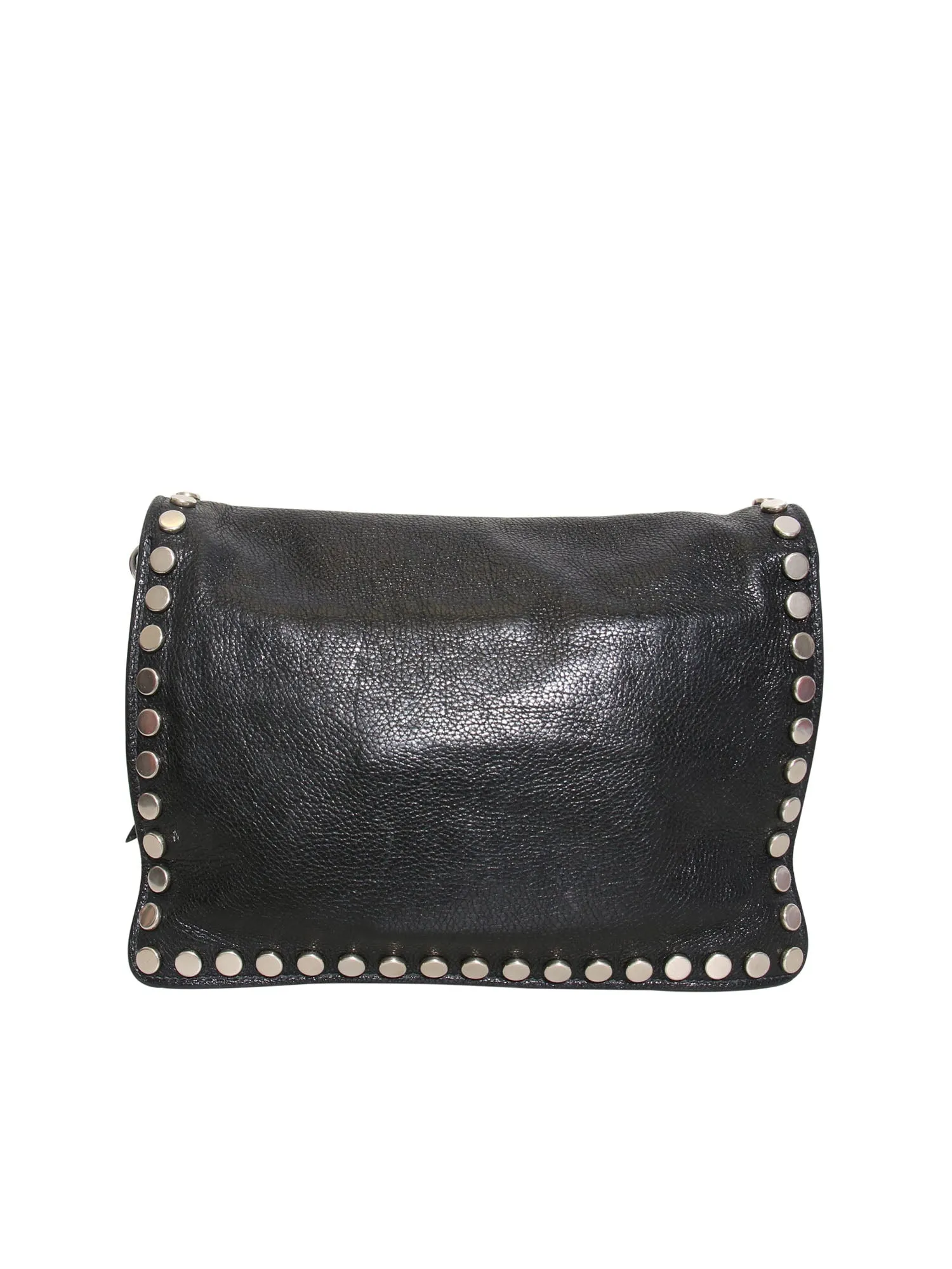 Etiquette Studded Textured-Leather Shoulder Bag