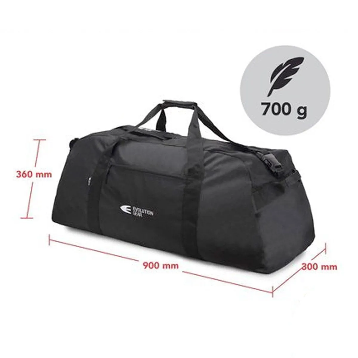 Evolution Gear Multipurpose Black Duffel Bag