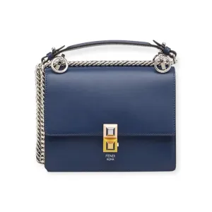 Fendi Bag, Navy Vitello Liberty Studded Small Kan I Shoulder Bag