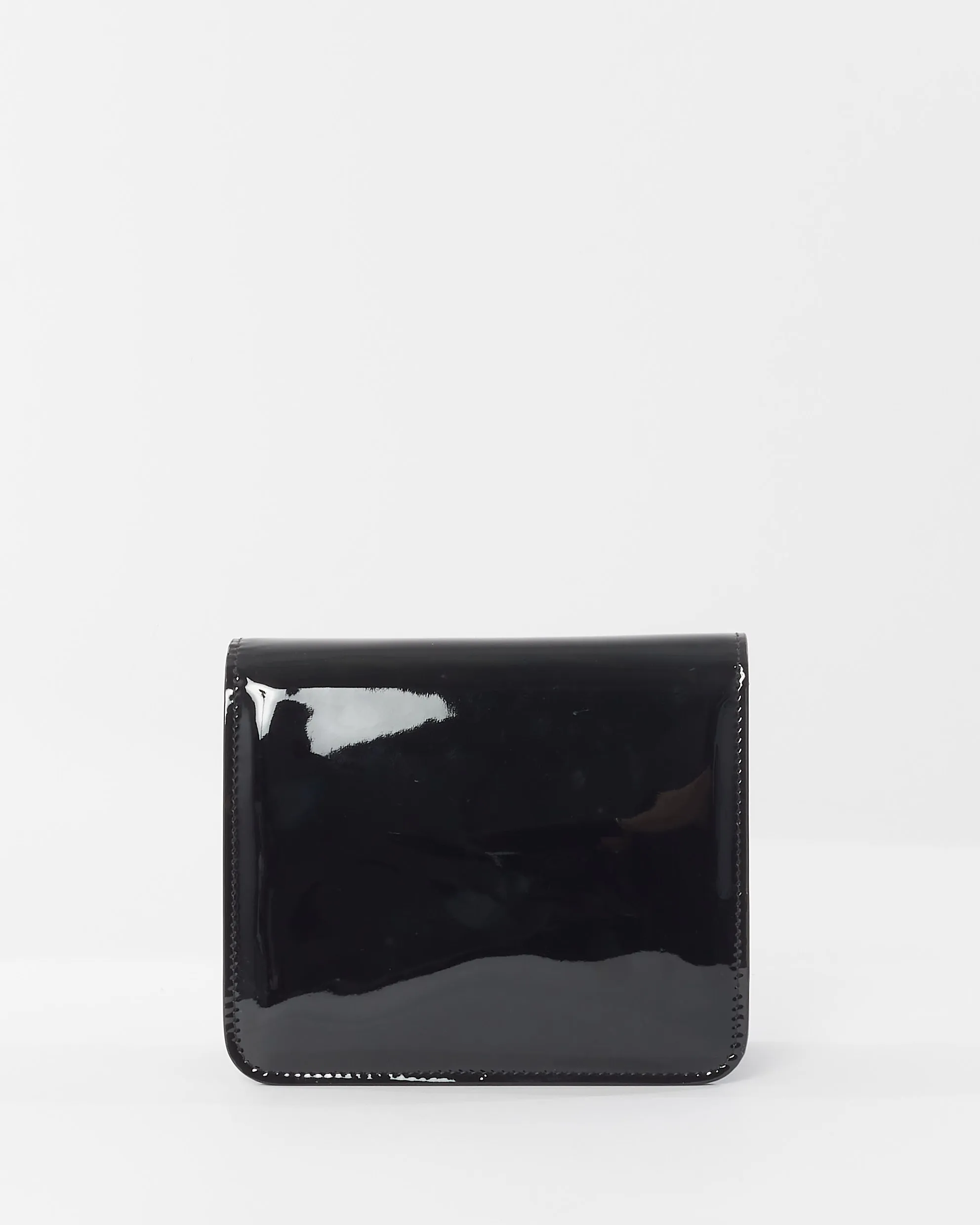 Fendi Black Patent Leather Karligraphy Small Crossbody Bag