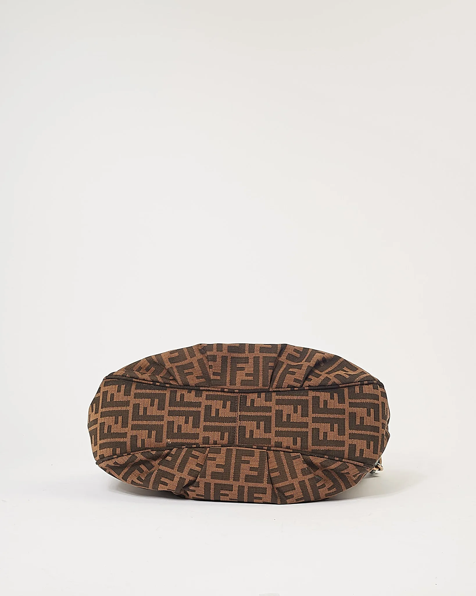 Fendi Zucca Canvas Turquoise Patent Leather Braided Mia Shoulder Bag