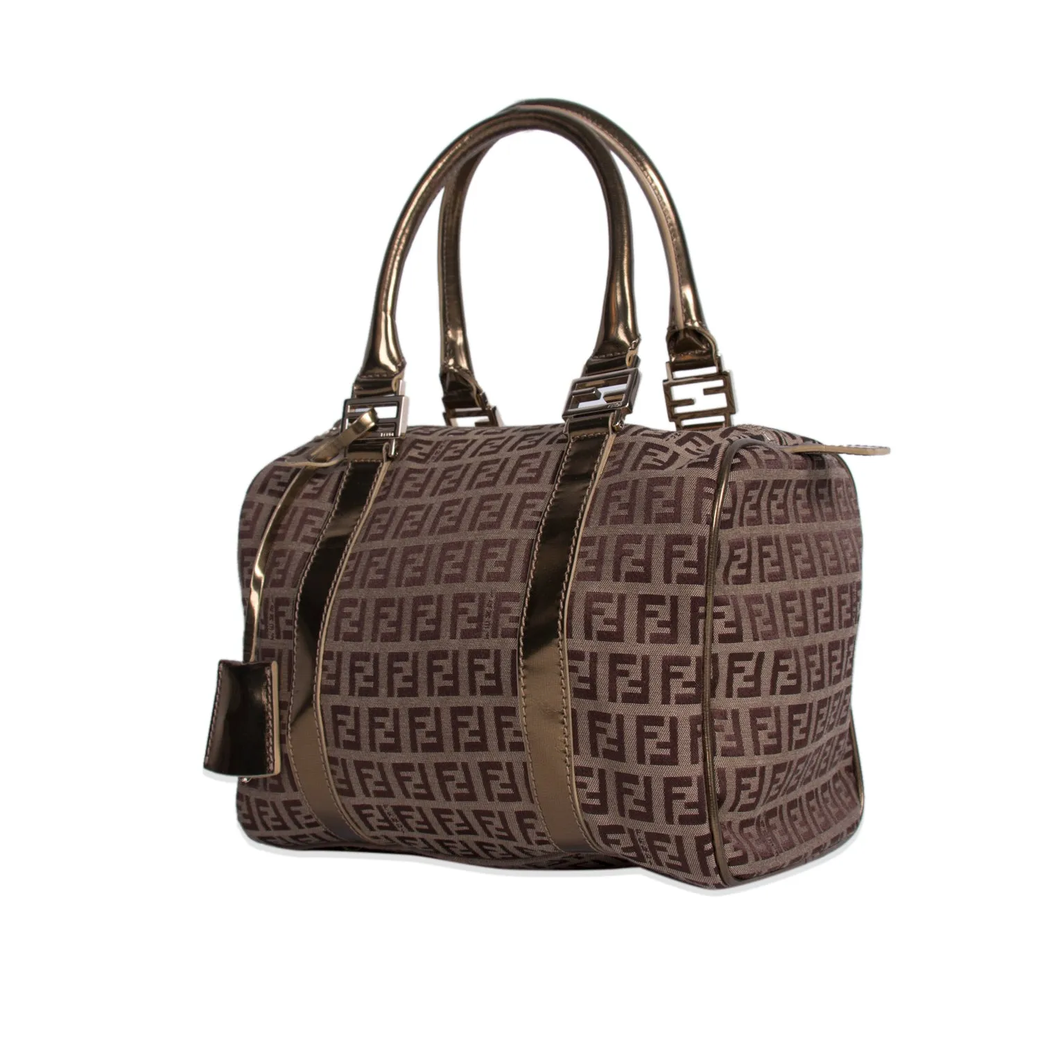 Fendi Zucca Spalmati Boston Bag