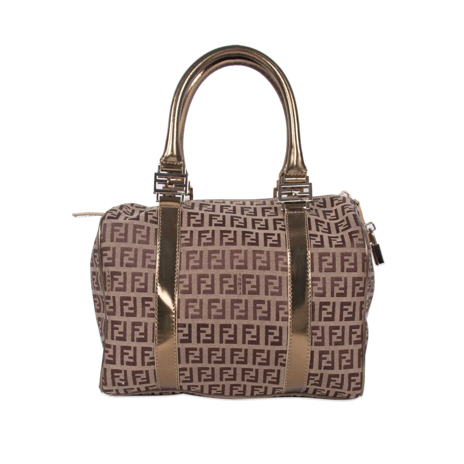 Fendi Zucca Spalmati Boston Bag