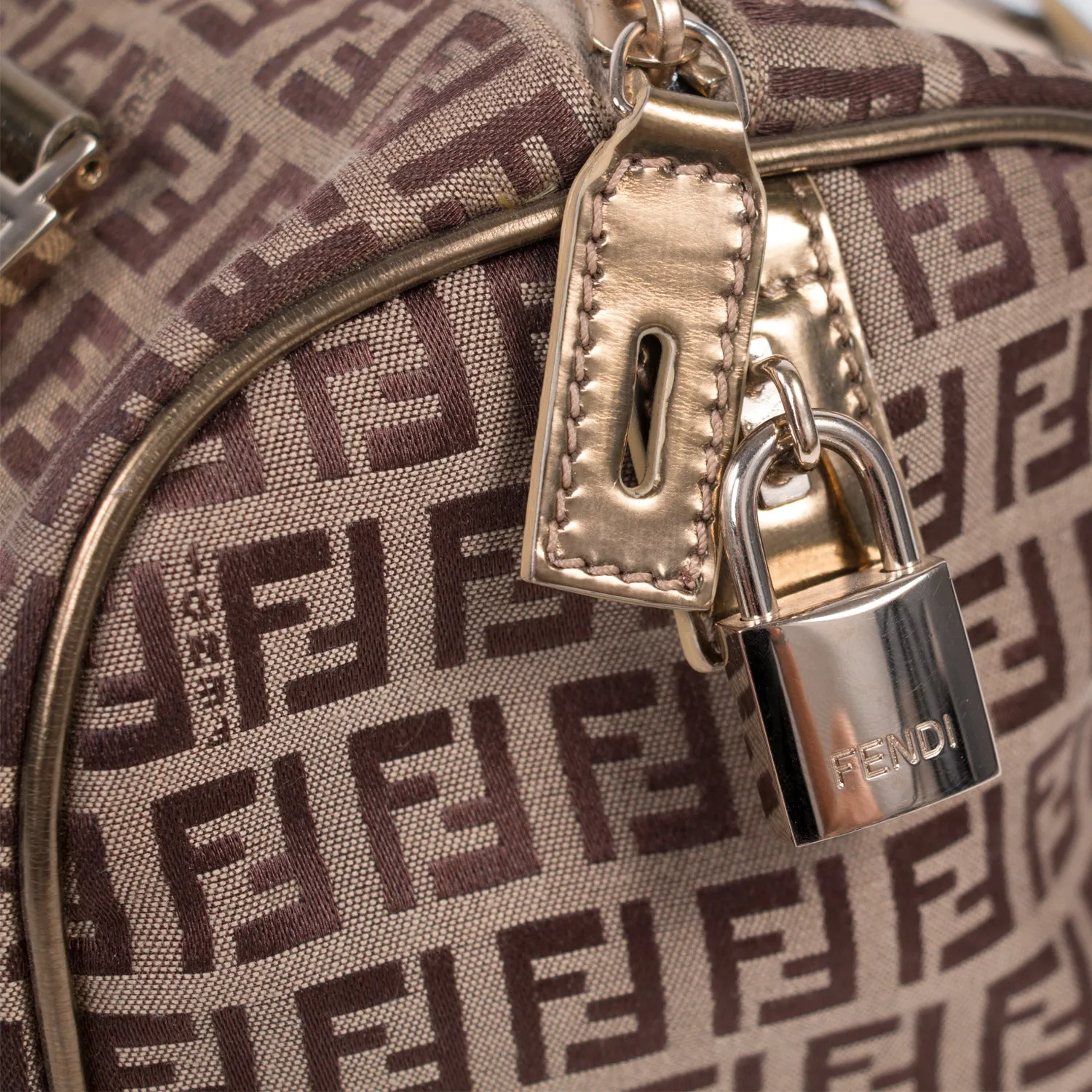 Fendi Zucca Spalmati Boston Bag