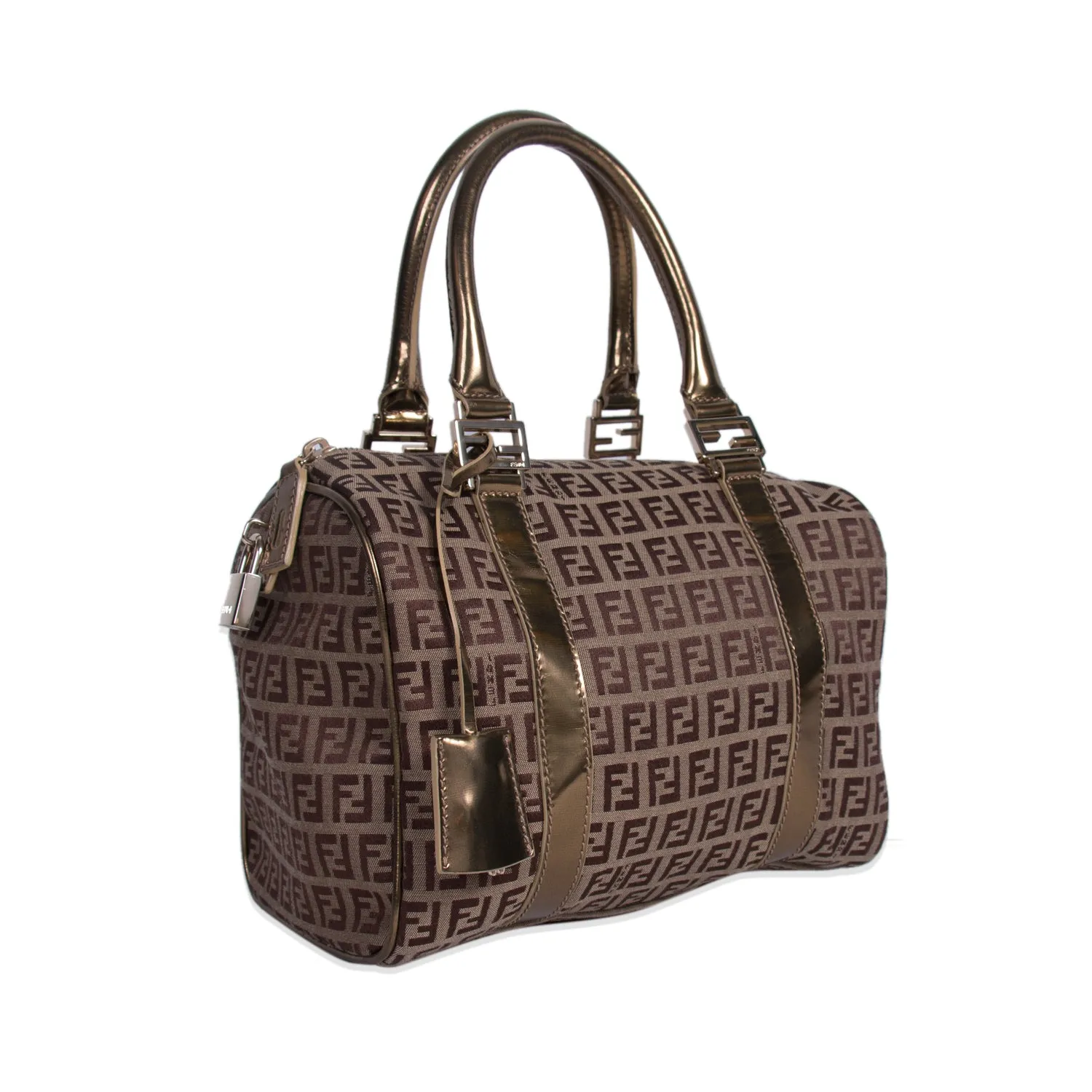 Fendi Zucca Spalmati Boston Bag