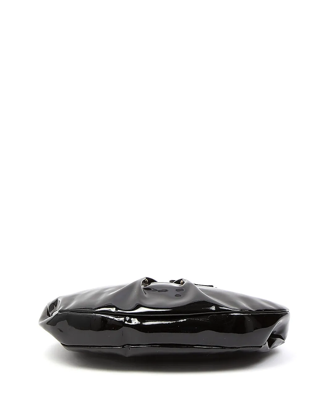 Ferragamo Black Patent Leather Bow Detail Shoulder Bag