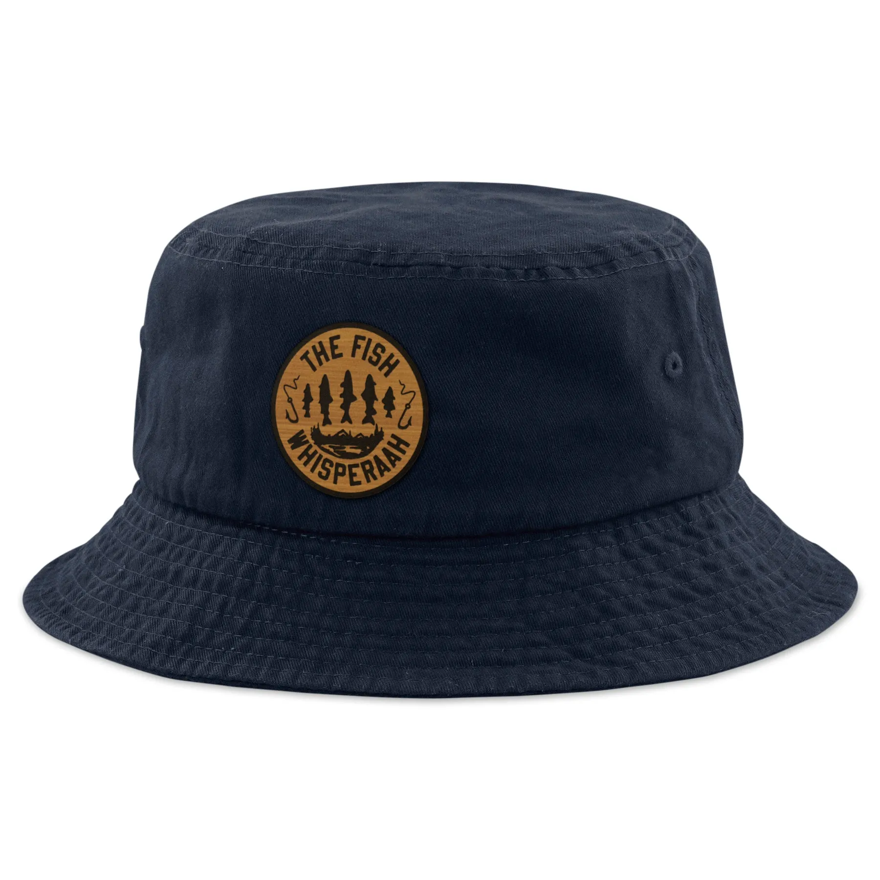 Fish Whisperaah "Wood Grain" Patch Bucket Hat