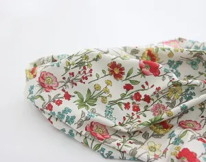 Flower Garden Oxford Cotton Fabric - Ivory or Navy - Home Decor Fabric By the Yard / 39379