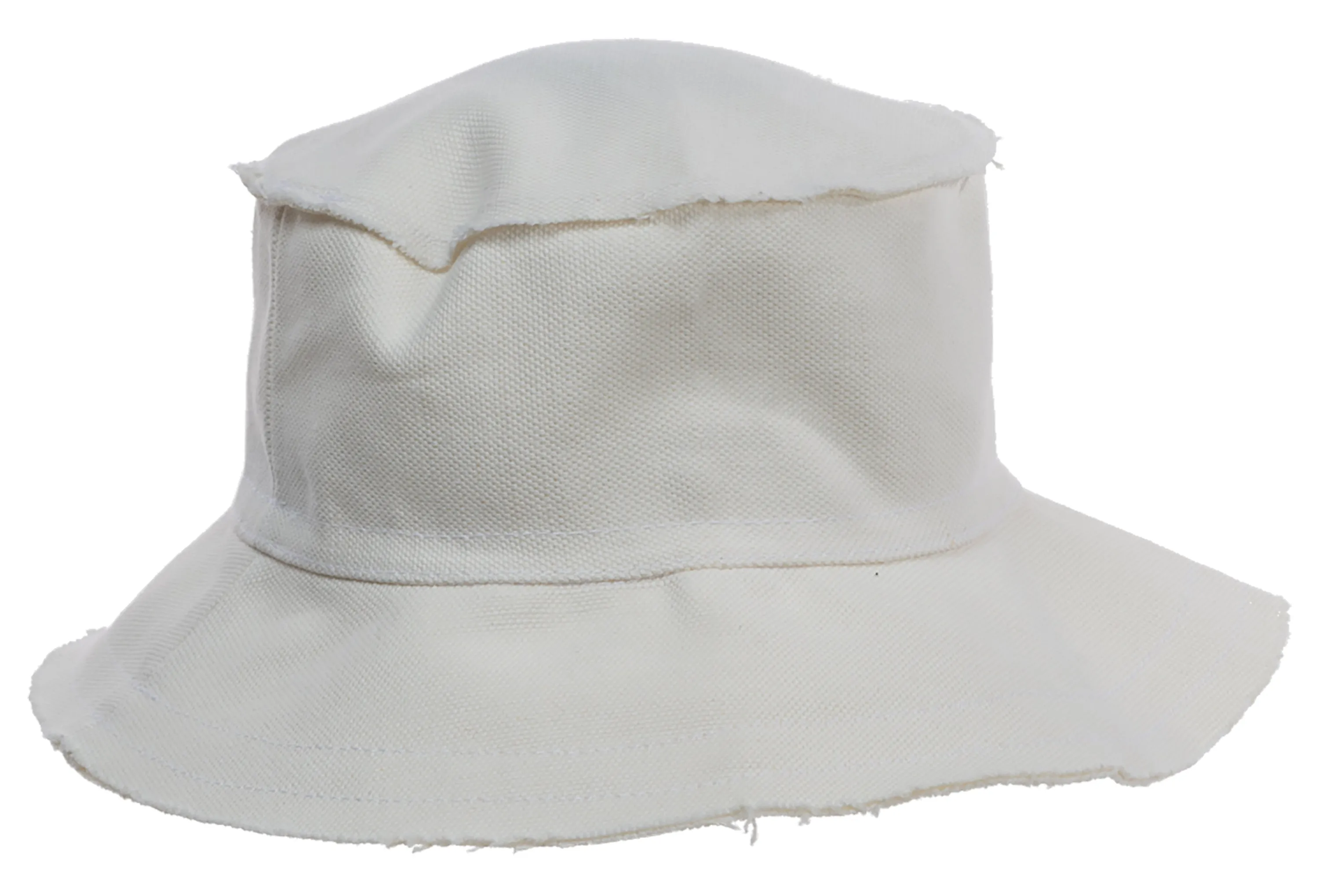 Frayed Canvas Bucket Hat - Black