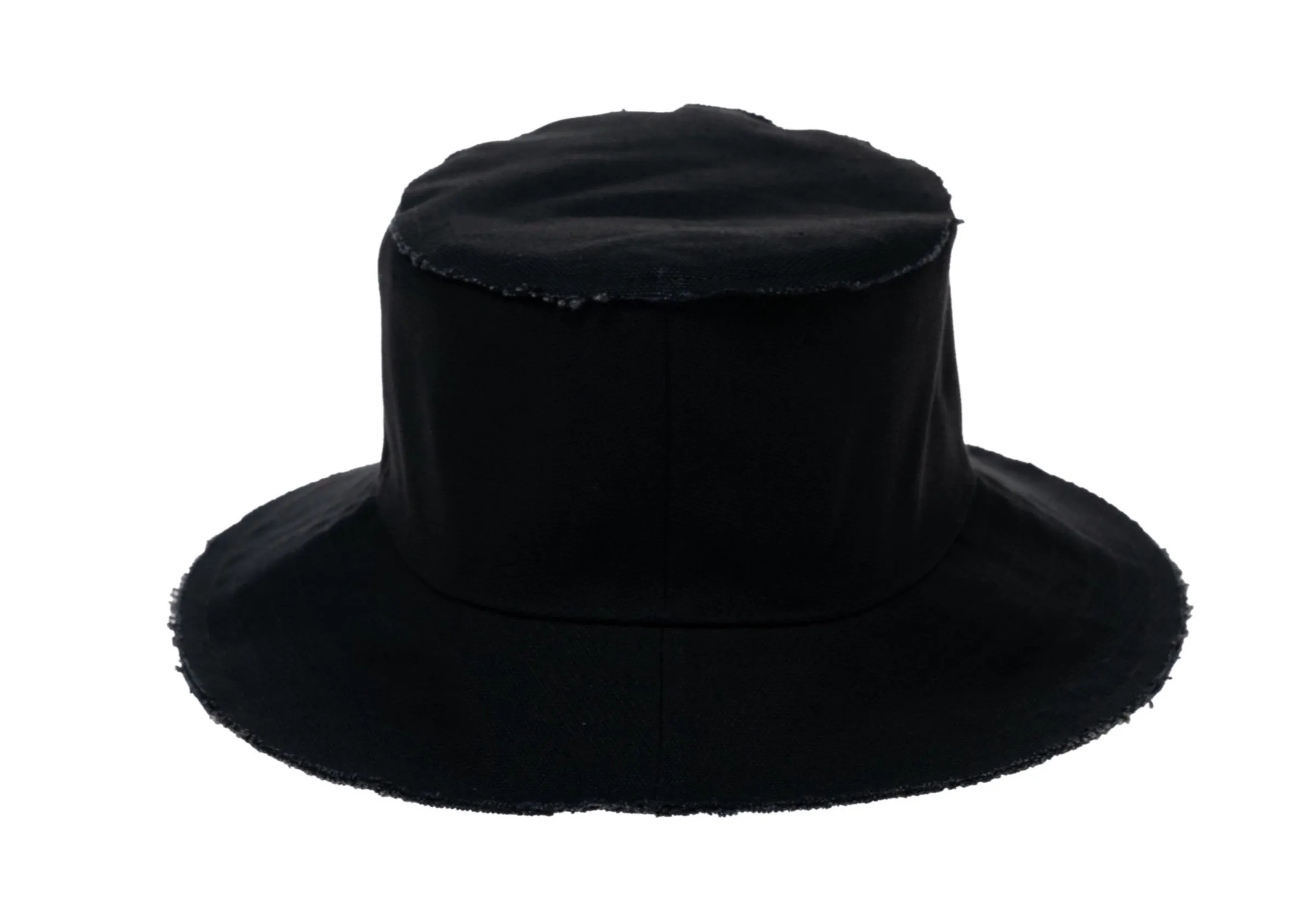 Frayed Canvas Bucket Hat - Black