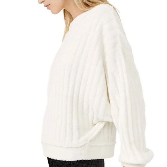 Free People Cabin Fever Pullover in White