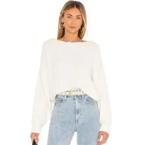 Free People Cabin Fever Pullover in White