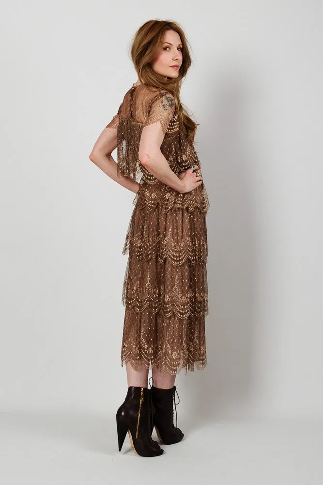 French Silk Lace Gatsby Dress