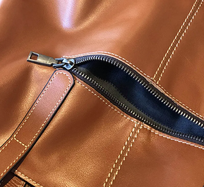 Full Grain Leather Tote Bag Women Leather Purse Leather Work Student Bag T21017