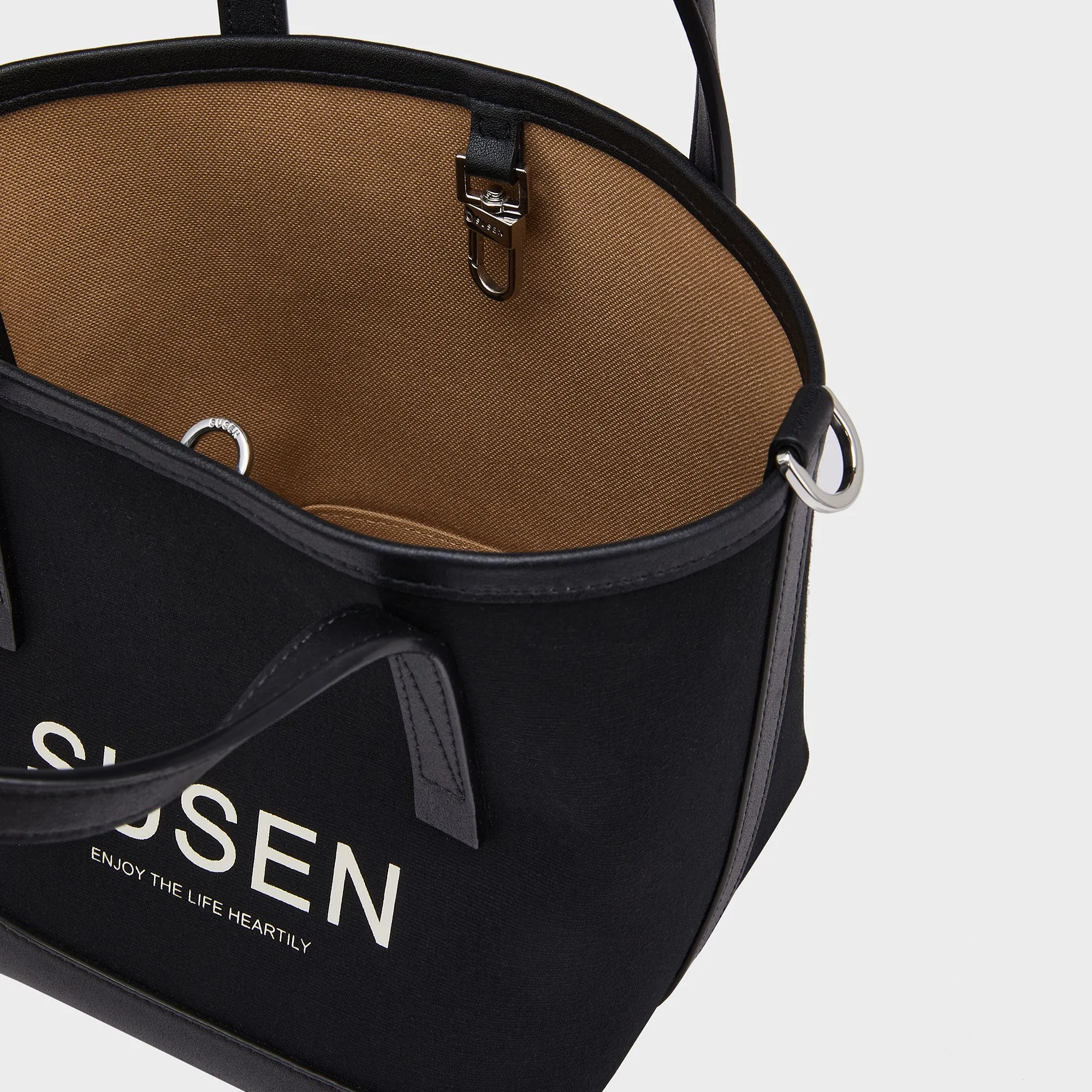 Gabriel Canvas Bucket Bag - Black
