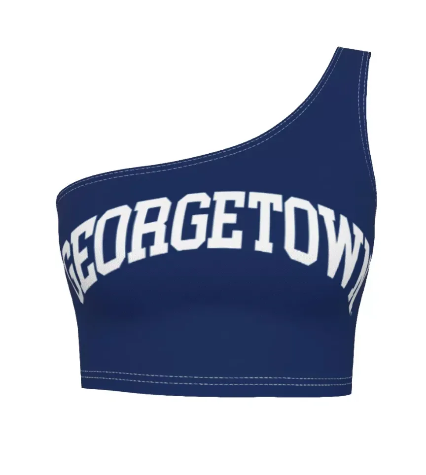 Georgetown Navy One Shoulder Top