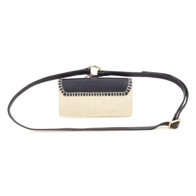Girls Navy Leather Belt Bum Bag