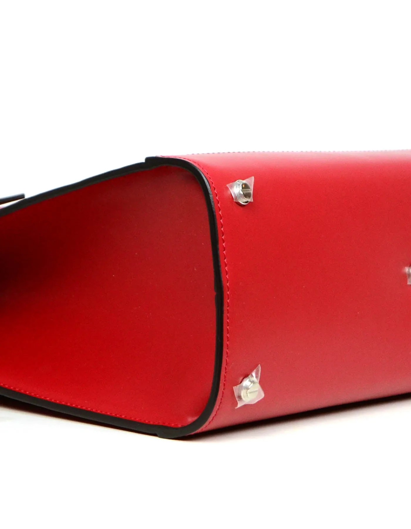 Givenchy Red Smooth Leather Small Horizon Satchel Bag w/ Strap